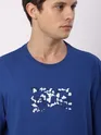 Blue Good Day Printed Oversized T-Shirt
